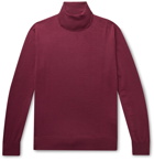 Canali - Merino Wool Rollneck Sweater - Burgundy