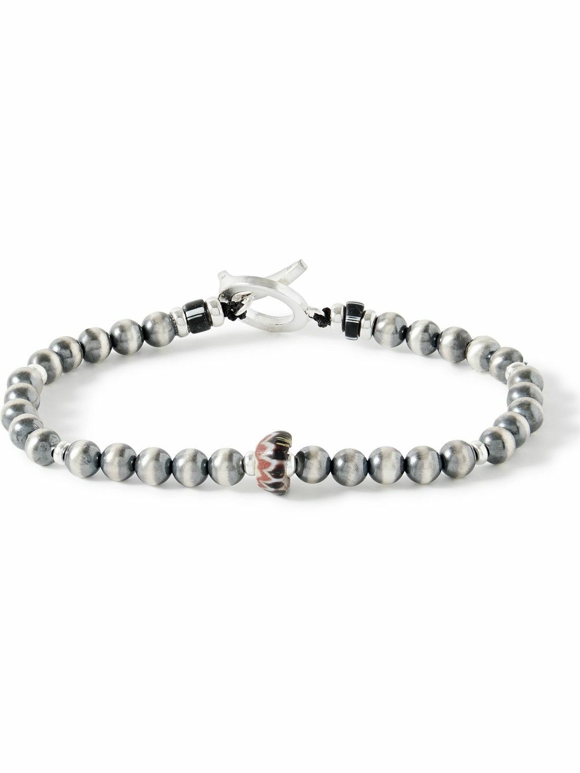 Photo: Mikia - Silver and Glass Beaded Bracelet - Silver