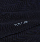 TOM FORD - Herringbone Cotton Socks - Blue
