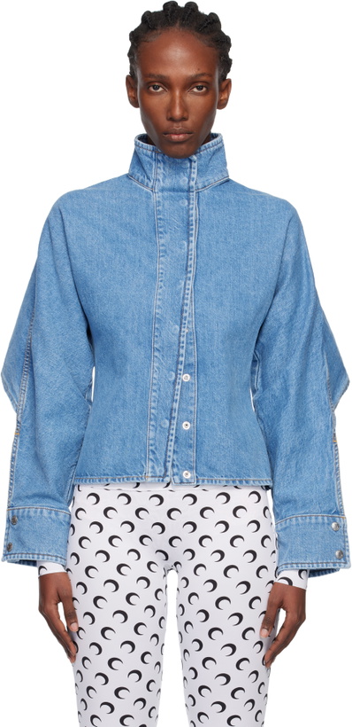 Photo: Marine Serre Blue Moon Laser Wash LS Denim Jacket