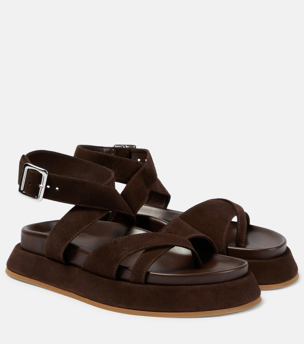GIA x RHW Flat Wrap Toe Sandal - Brown Stone - ShopperBoard