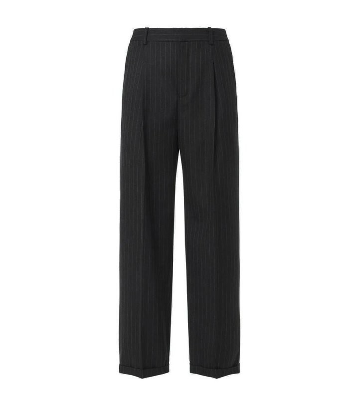 Photo: Saint Laurent Pinstripe cotton-blend wide-leg pants