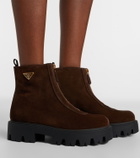 Prada Suede platform ankle boots