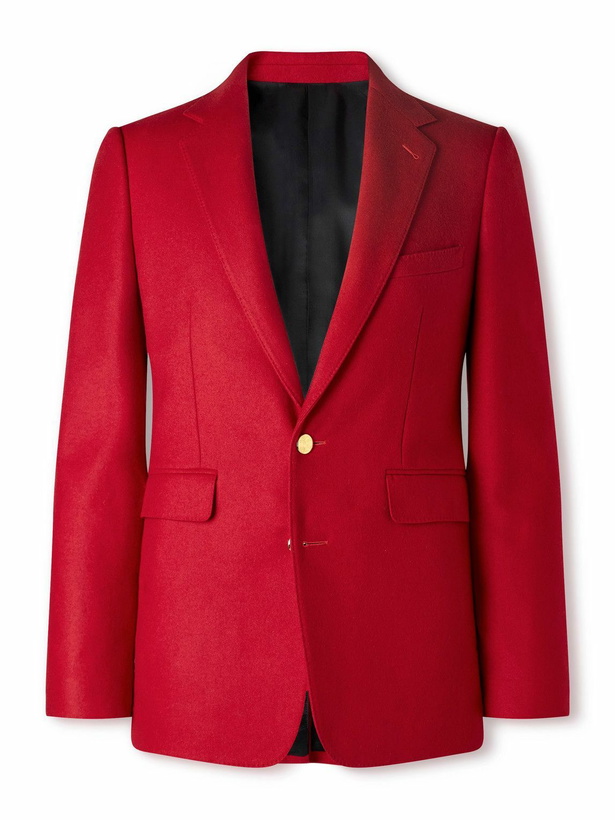 Photo: CELINE - Wool-Flannel Blazer - Red