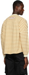 GCDS Yellow Striped SOS Long Sleeve T-Shirt