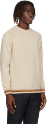 Loro Piana Beige Striped Hem Sweater