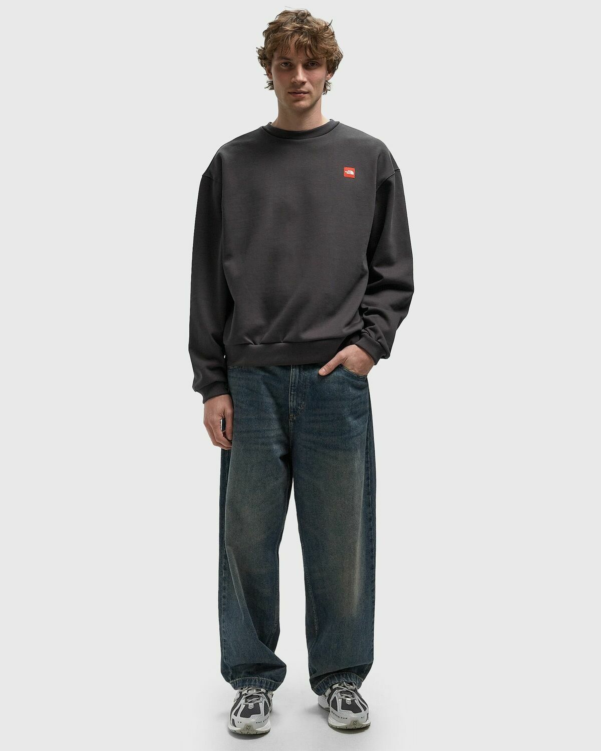 The North Face TNF Red Box Crew Black Mens Sweatshirt