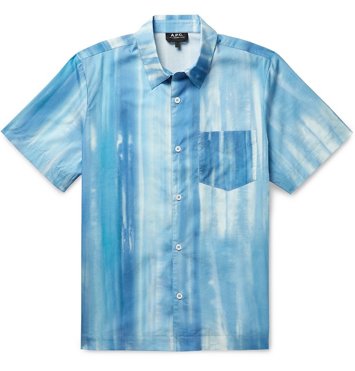 Photo: A.P.C. - Joseph Tie-Dyed Cotton-Poplin Shirt - Blue