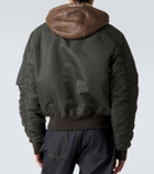 JW Anderson Hooded shearling-trimmed bomber jacket