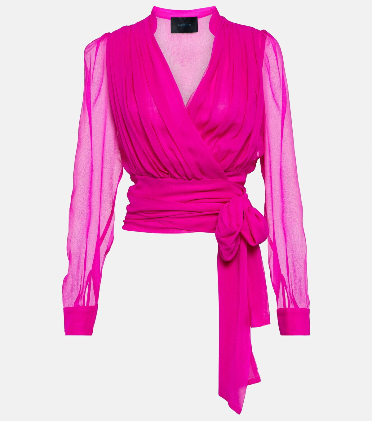 Costarellos Faye gathered silk blouse