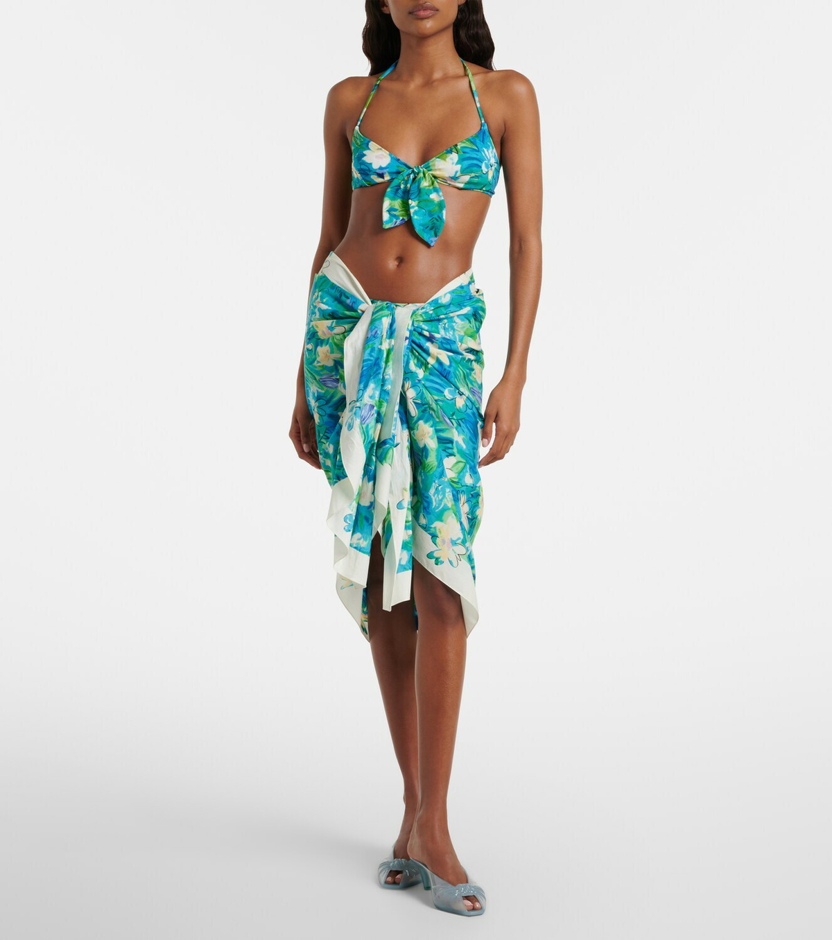 Chloé Floral cotton beach cover-up