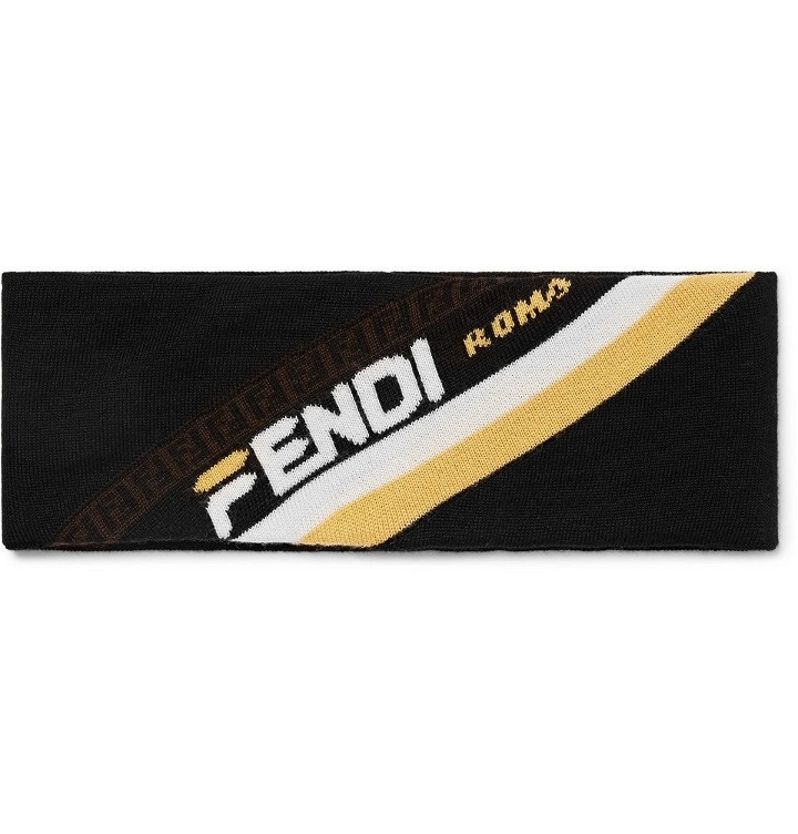 Photo: Fendi - Logo-Jacquard Wool Headband - Men - Black