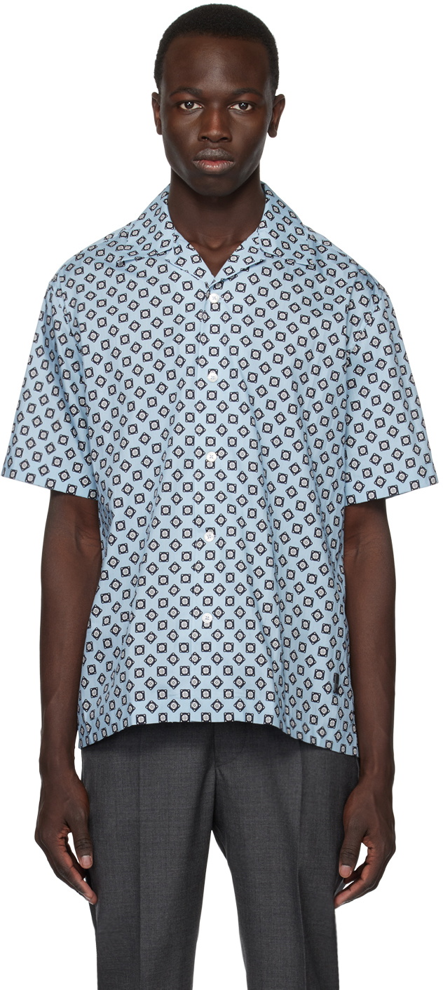 Dunhill Blue Gasket Print Shirt Dunhill