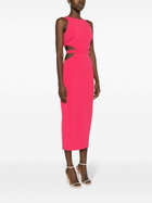 RACIL Pink Jerry Crepe Midi Dress