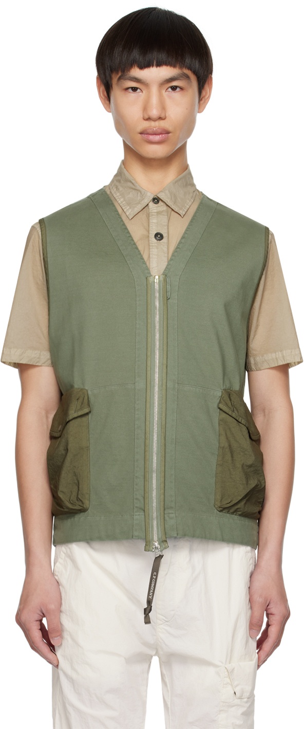 Photo: C.P. Company Khaki Zip Vest