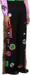 Chopova Lowena Black Faux-Fur Sweatpants