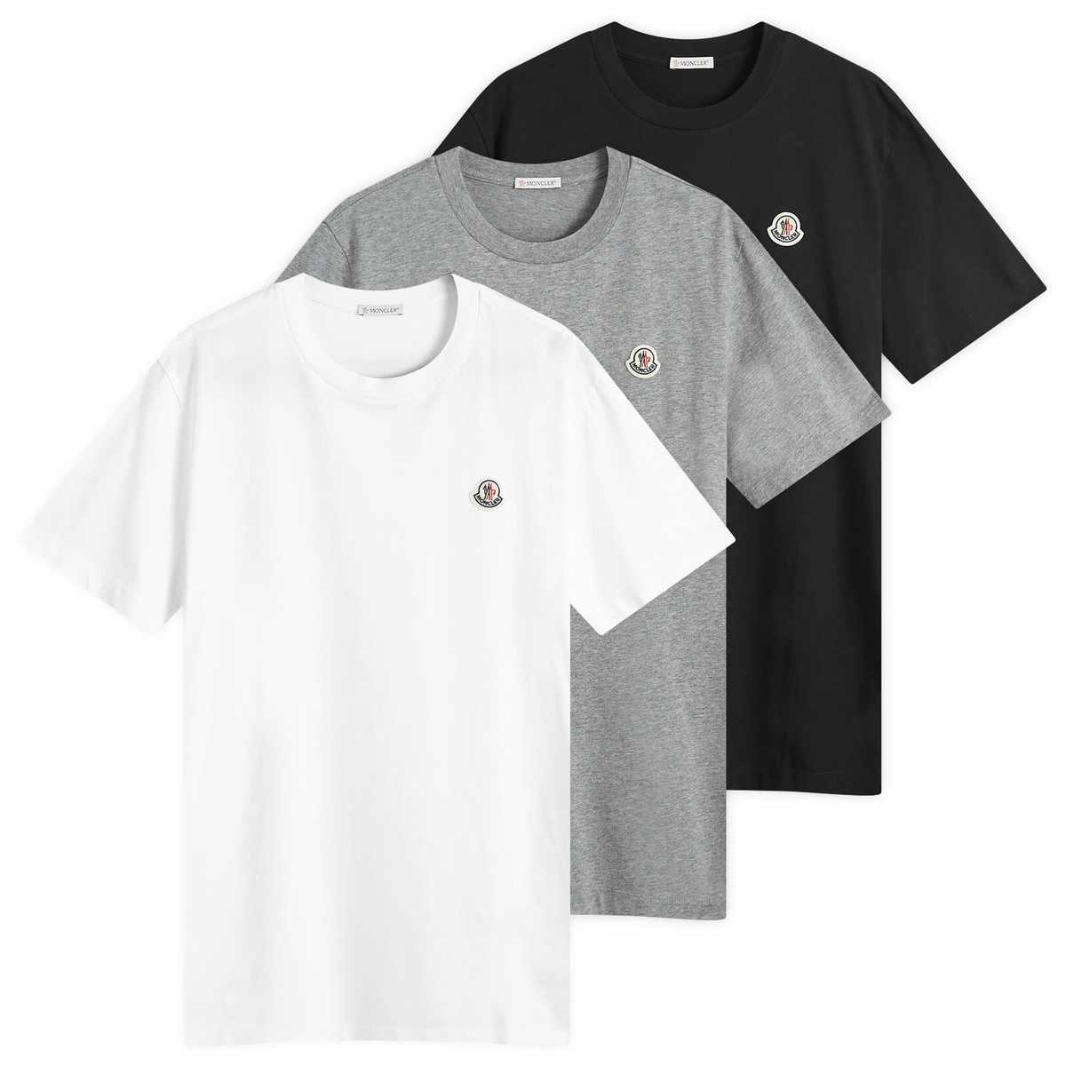 【送関込】MONCLER☆Logo patch t-shirt (pack of three) Moncler Men's 3-Pack Logo Patch Cotton T-Shirts | Neiman Marcus