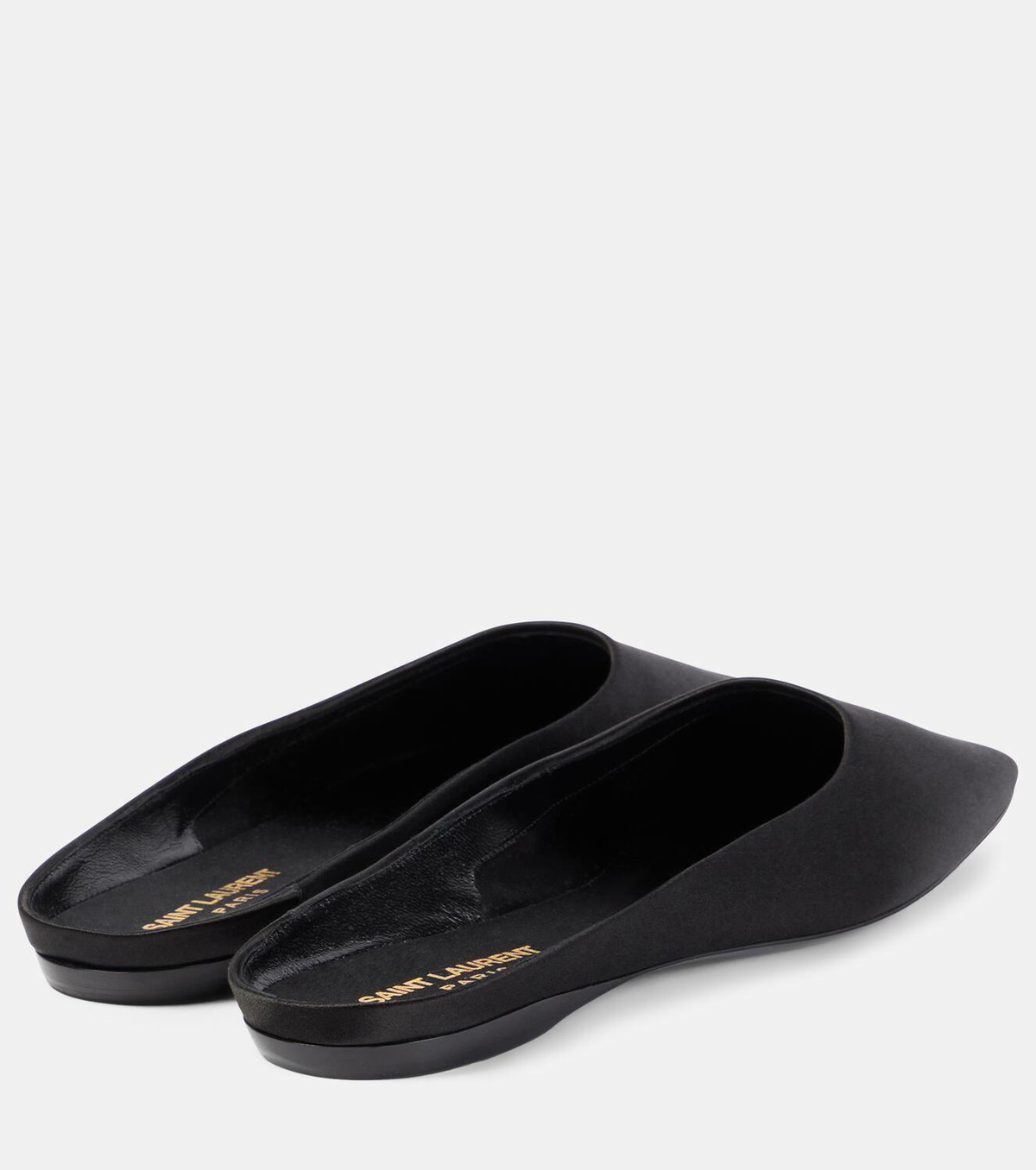 【Saint Laurent】 Lidoサテンクレープフラット SAINT LAURENT Lido satin-crepe slippers | NET-A-PORTER