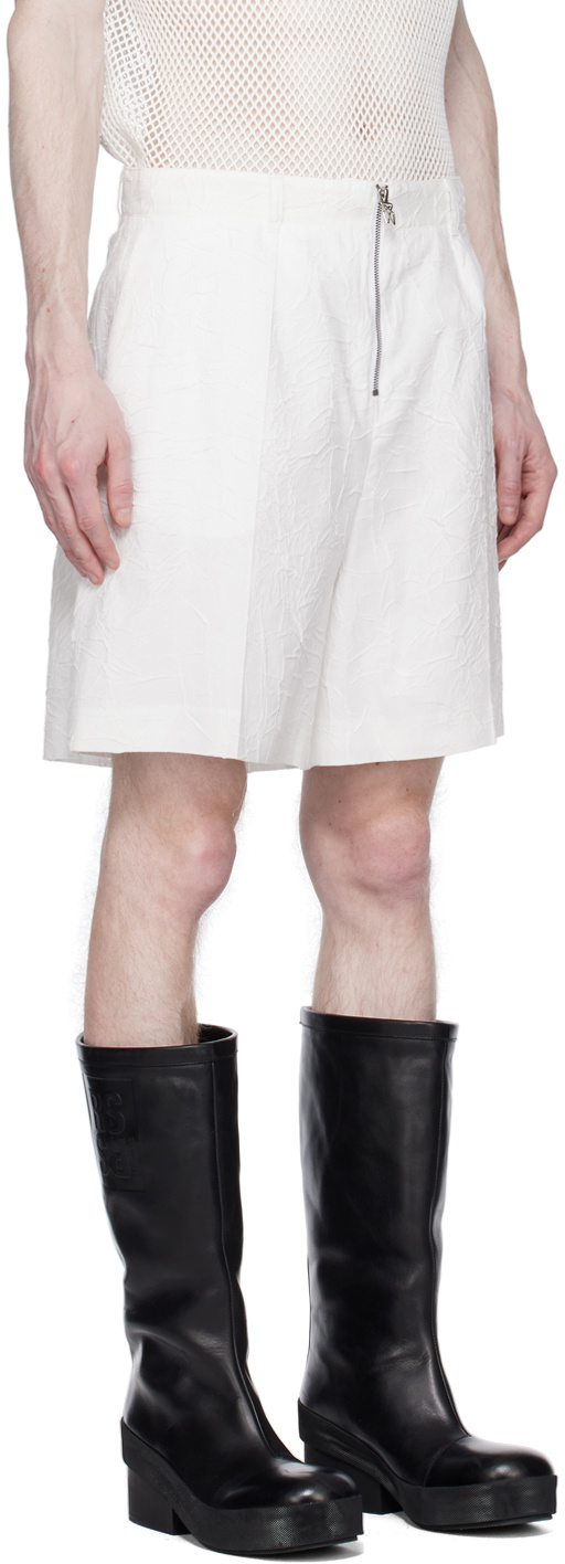 LGN Louis Gabriel Nouchi White Paper Clip Shorts