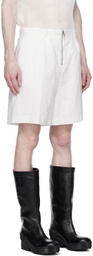 LGN Louis Gabriel Nouchi White Paper Clip Shorts