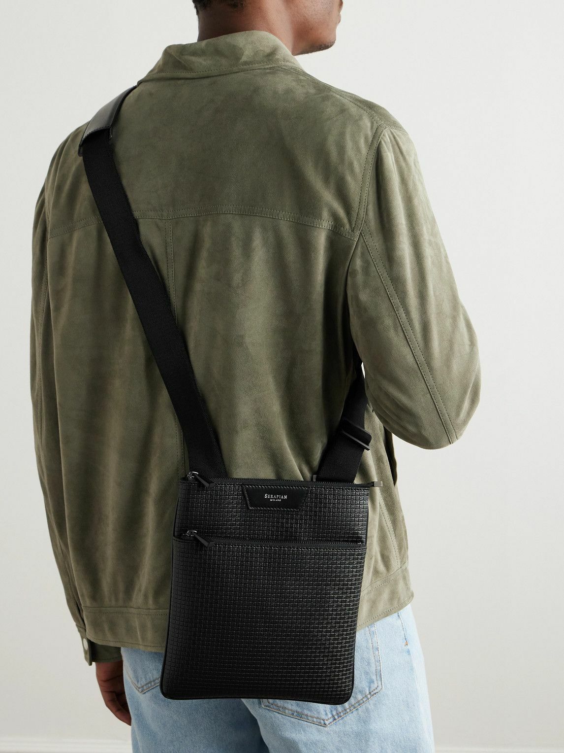 Serapian - Leather-Trimmed Stepan Coated-Canvas Messenger Bag