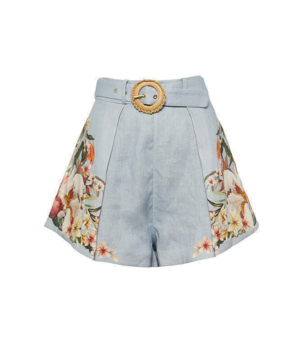 Zimmermann Lexi floral high-rise linen shorts Zimmermann