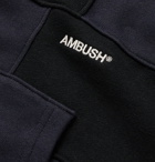 AMBUSH® - Logo-Embroidered Patchwork Loopback Cotton-Jersey Hoodie - Black