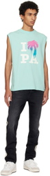 Palm Angels Blue 'I Love PA' Tank Top