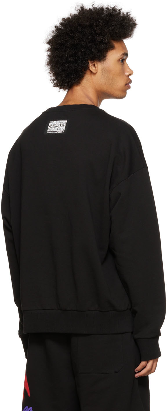 Just Cavalli Black Graphic Sweatshirt Just Cavalli