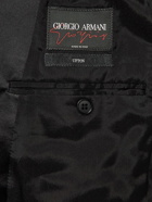 Giorgio Armani - Double-Breasted Silk-Trimmed Velvet Moire Tuxedo Jacket - Black