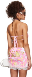 I'm Sorry by Petra Collins SSENSE Exclusive Pink Mimi Wade Edition Towelling Bikini Top