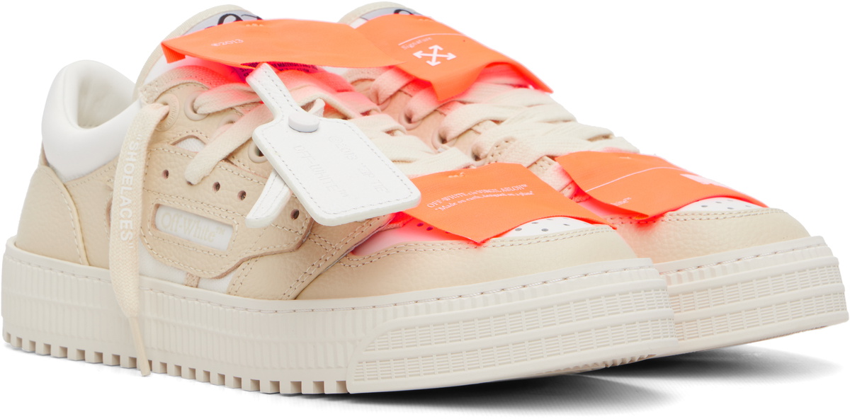 Off-White White & Beige Low Top 3.0 Off Court Sneakers