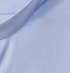 Hugo Boss - Jordi Grandad-Collar Pinstriped Cotton Shirt - Blue