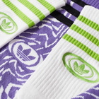 Adidas Rekive Crew Sock 2-Pack in White/Purple Rush