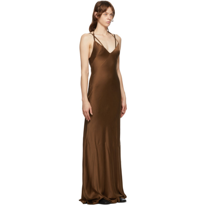 Haider Ackermann Brown Silk Dali Long Dress