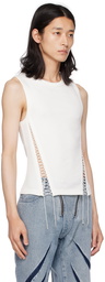 Dion Lee White Picot Lace Tank Top