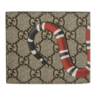 Gucci Beige GG Supreme Kingsnake Wallet