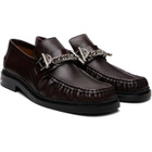 Toga Virilis Brown Embossed Leather Loafers