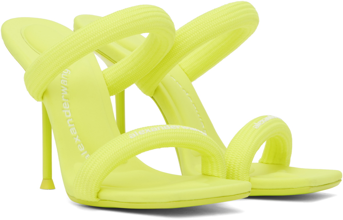 Alexander Wang Yellow Julie 105mm Nylon Tubular Heeled Sandals