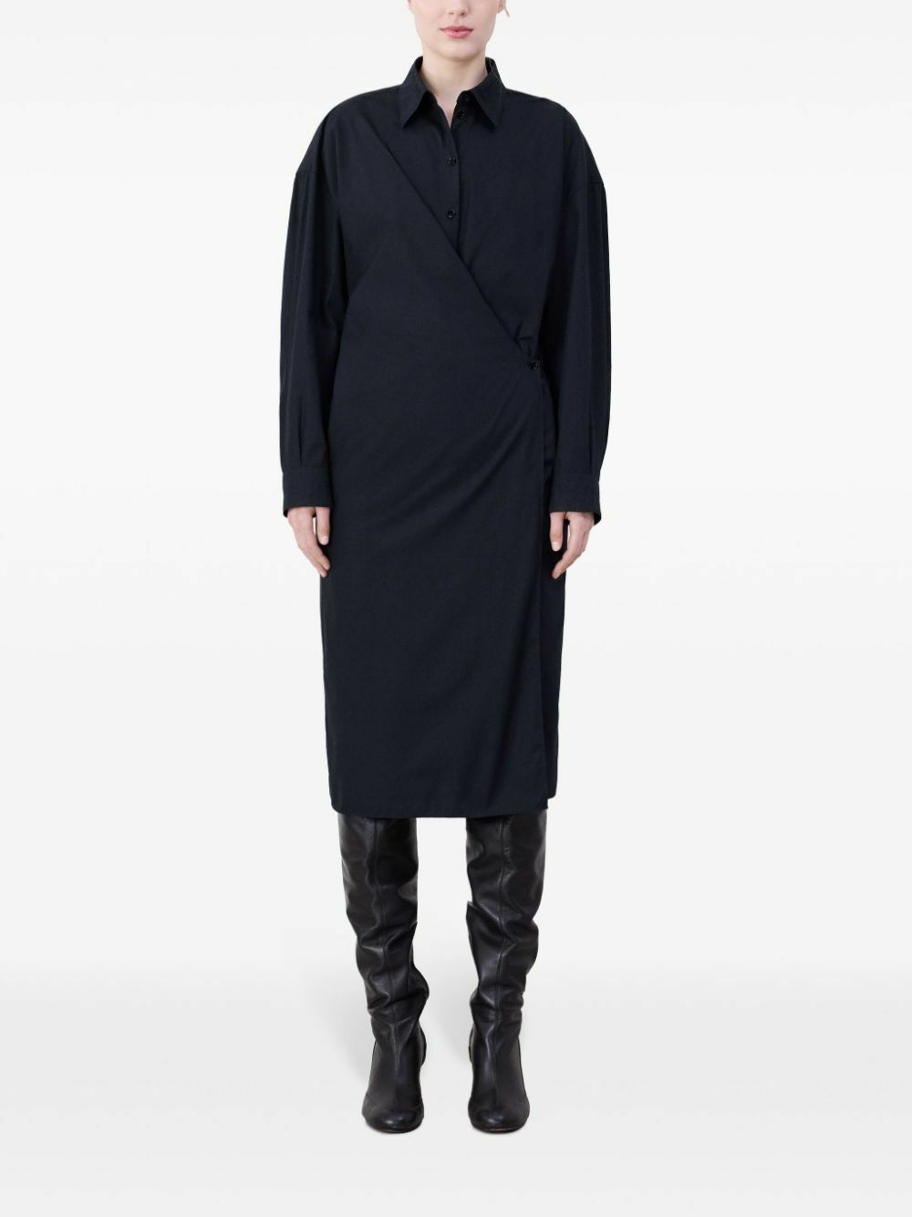 slim fit dress slacks Straight Collar Twisted Dress main image 0