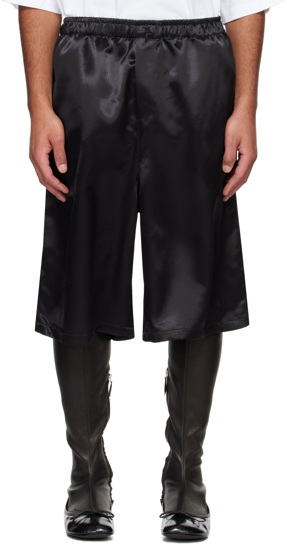 ABRA Black Satin Shorts