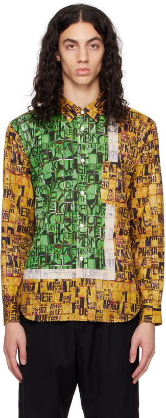 Photo: Comme des Garçons Homme Deux Yellow Patterned Shirt