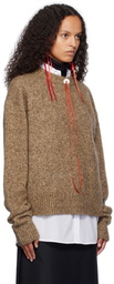 AO Yes Brown One Button Sweater