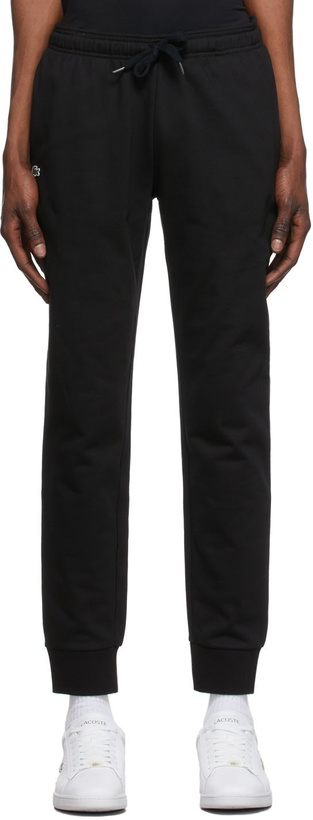 Photo: Lacoste Black Cotton Lounge Pants