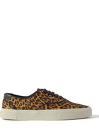 SAINT LAURENT - Venice Leather-Trimmed Leopard-Print Canvas Sneakers - Brown - EU 41