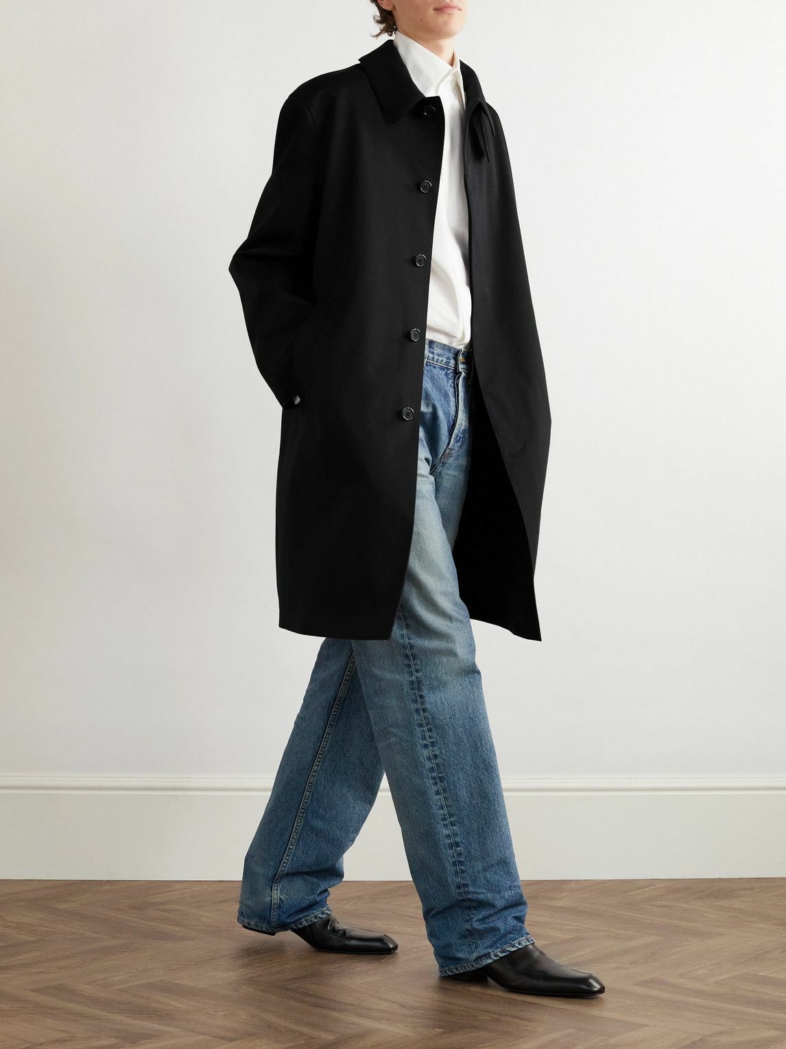 SAINT LAURENT - Cotton-Blend Coat - Black