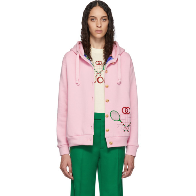 Photo: Gucci Pink Tennis Logo Hoodie