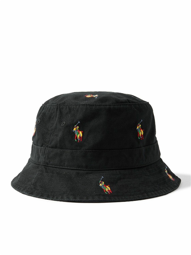Photo: Polo Ralph Lauren - Loft Logo-Embroidered Cotton-Twill Bucket Hat - Black
