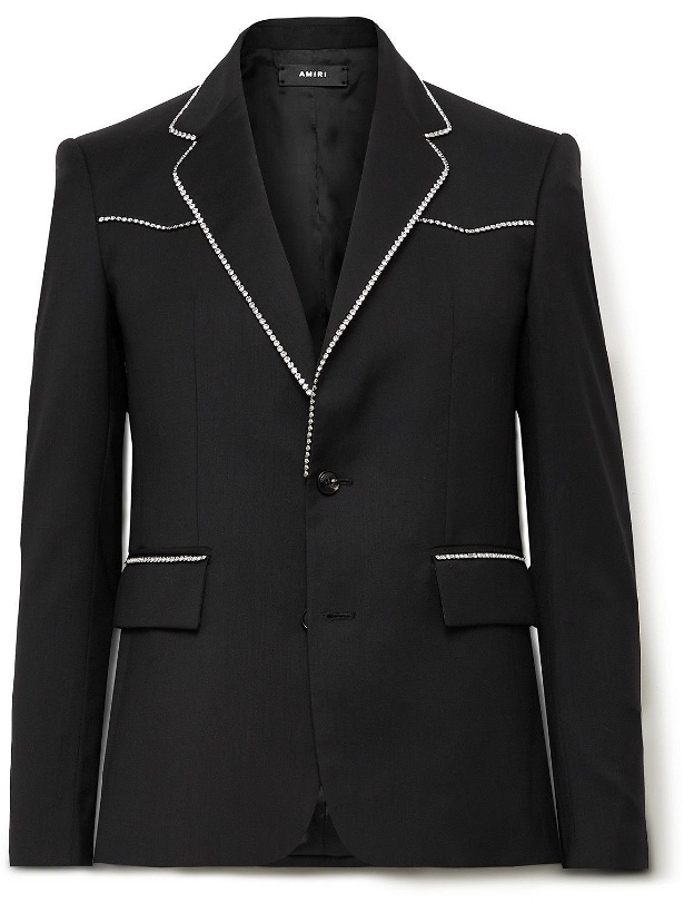 Photo: AMIRI - Slim-Fit Crystal-Embellished Wool-Twill Suit Jacket - Black
