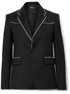AMIRI - Slim-Fit Crystal-Embellished Wool-Twill Suit Jacket - Black